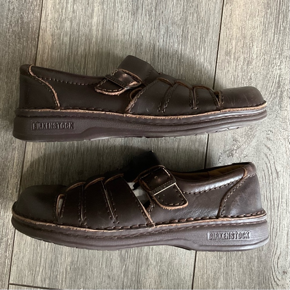 Birkenstock Maidera Sandals, Dark Brown, Leather, Women’s Size 5